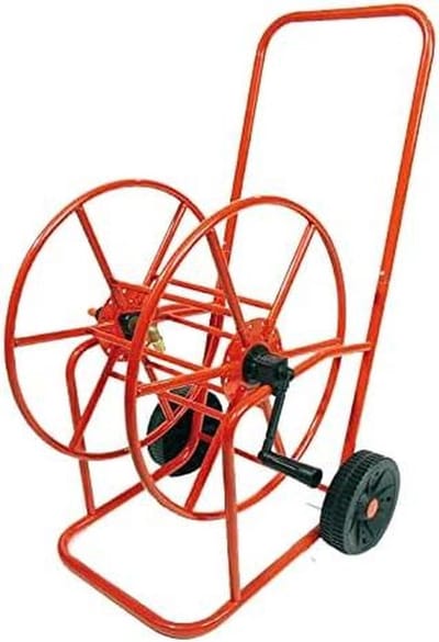 Slanghaspel - Waterslanghouder Tuinslang - Tuin Water Geven - Stabiel Frame Met Wielen - 60 meter slang - Rood