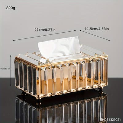 1 boîte à mouchoirs luxueuse pour bureau, pour salle de bain, salon, chambre à coucher, coiffeuse, comptoir, décoration white