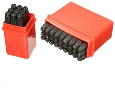 Metaal ponsset - Letters cijfers - Materiaal markeren - 36 stuks - 2.5mm - Zwart