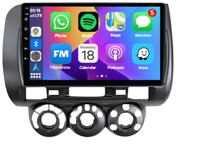Autoradio 2/32GB met Carplay en Android auto | Geschikt voor Honda Jazz 2002-2008 | Radio scherm met Navigatie | 2002 2003 2004 2005 2006 2007 2008