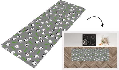 Keukenloper - Loper keuken - Panda - Bamboe - Design - 150x50 cm - Keukenloper vinyl