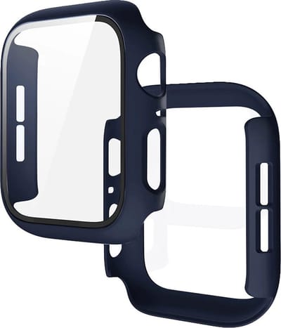 Stravo Full Cover/Hoesje - Screen Protector - Geschikt voor Apple Watch Series 10 & Series 11 - 42mm - Bescherm Hoesje voor Apple Watch series 10 / X - maat 42mm - Hardcase - Protection - iWatch S10 & S11 case - Middernachtblauw