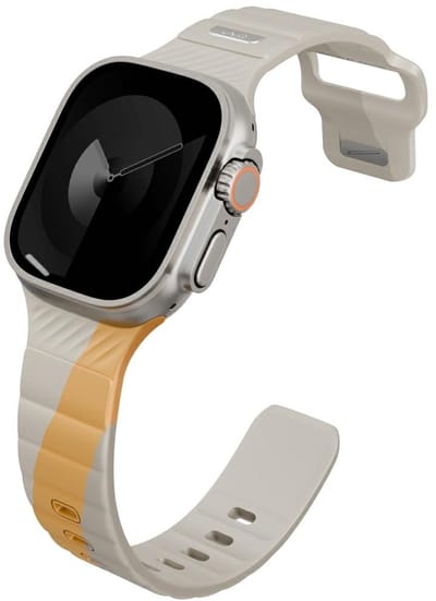 UNIQ Stride De Rubberen Band voor Apple Watch 49/46/45/44mm Beige black