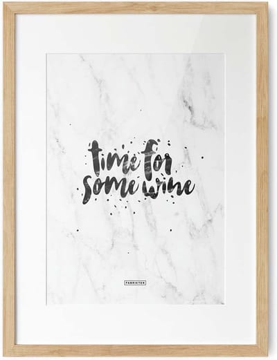 Fabrikten Tekstposter Time for some Wine - Marmer - A3