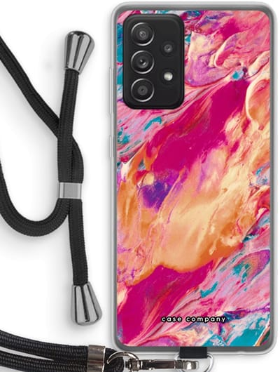 Case Company® - Hoesje met koord geschikt voor Samsung Galaxy A52s 5G hoesje met Koord - Pastel Echoes - Telefoonhoesje met Zwart Koord - Bescherming aan alle Kanten en Over de Schermrand