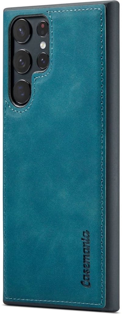 CaseMania Bookcase hoesje geschikt voor Samsung Galaxy S23 Ultra - Effen Groen - Kunstleer - 2-in-1 Magnetisch Uitneembaar Design