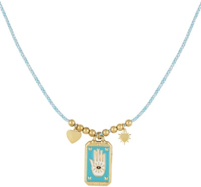 Eclipse Charm Necklace - Blue Gold kleur