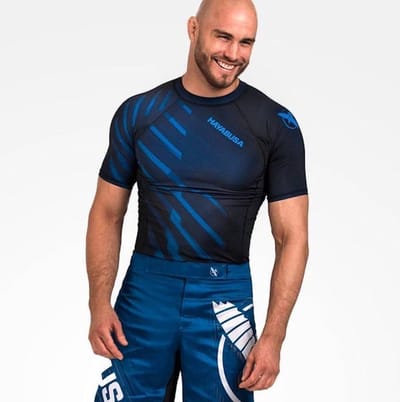 Hayabusa Odor Resist Rash Guard S/S Blauw maat M