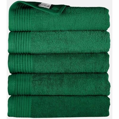 The One Towelling Badhanddoek - 70x140 cm - 5 stuks - Hotelkwaliteit - 450 g/m² - 100% Gekamd katoen - Groen
