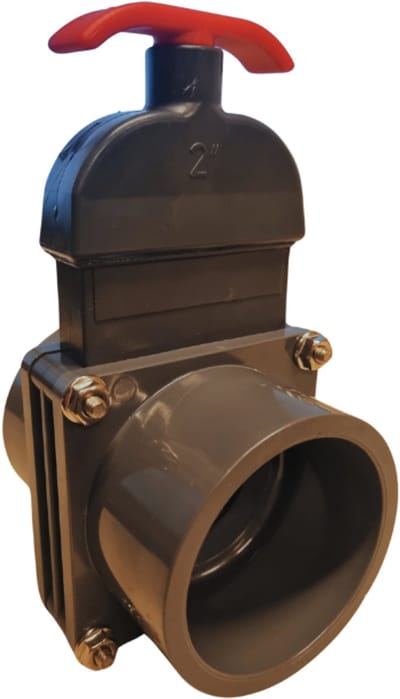 Schuifafsluiter PVC/ABS 50 mm lijmmof 3,0bar grijs