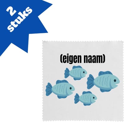 Akyol - groep vissen met eigen naam brillendoekjes - Vis - vissen liefhebbers - iemand die houdt van vissen - verjaardag - cadeau - kado - geschenk - 17,8 bij 17,8 cm - 2 stuks