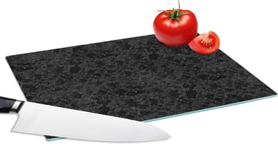 Glazen Snijplank - 28x20 - Zwart - Patronen - Graniet - Snijplanken Glas
