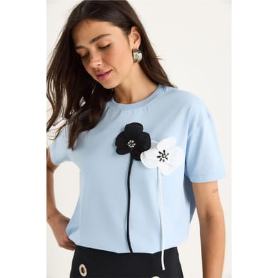 Bloemendruk Korte Mouwen T-shirt