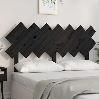 vidaXL - Hoofdbord - 141x3x80,5 - cm - massief - grenenhout - zwart