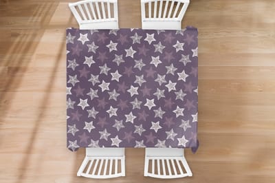 Kerst Tafelkleed - Kerstmis Decoratie - Tafellaken - Patronen - Christmas - Sterren - 150x150 cm - Kerstmis Versiering - Tafeldecoratie Kerstmis - Kerstdecoratie tafel - Tafelversiering