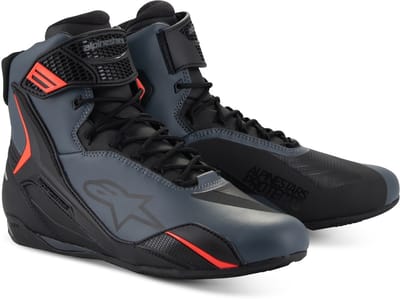 Alpinestars Faster-4 Zwart Grijs Fluo Rood Motorschoenen - Laars