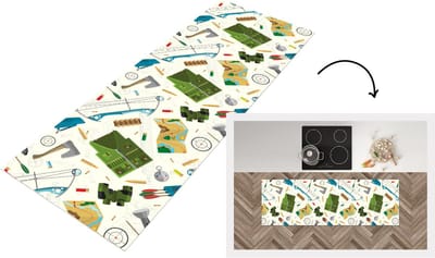 Keukenloper - Loper keuken - Boog - Kogels - Patronen - 150x50 cm - Keukenloper vinyl