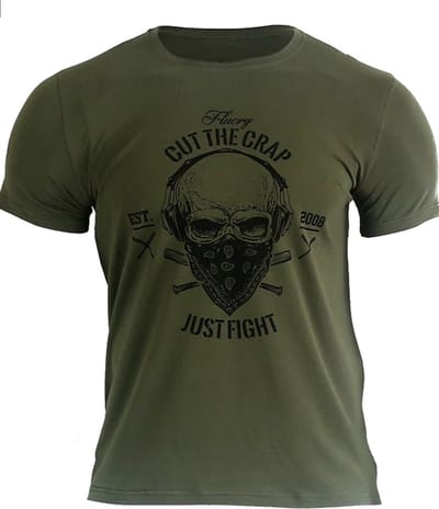 Fluory Cut the Crap Just Fight T-shirt Military Green - S