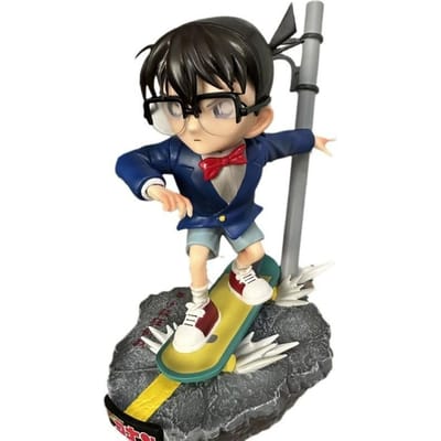 Anime Detective Conan Actiefiguur LK 1/4 Skateboarding Conan Model Standbeeld PVC Verzameling Tafelblad Ornament Speelgoed Verjaardagscadeaus NO Box gray