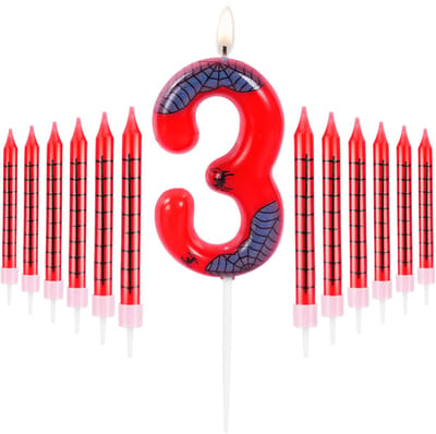 Dailygoods- Verjaardagskaarsen 3D Spinnenweb - Taartdecoratie - Verjaardagskaars - Cijfers - Feestdecoratie - Onvergetelijke herinneringen - Taartkaars