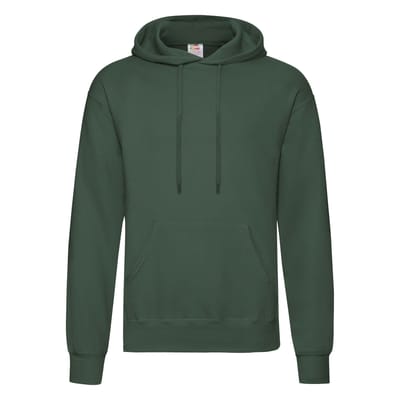 Fruit Of The Loom Unisex Volwassenen Klassiek Sweatshirt met capuchon (Fles groen)