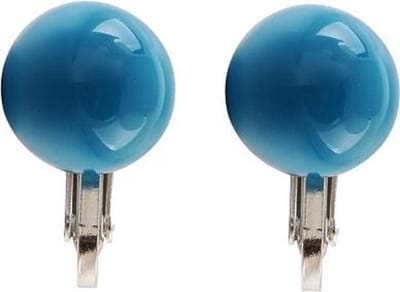 Behave - Blauwe oorclips bol - Retro look - Voor dagelijks gebruik
