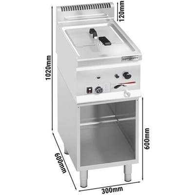 GGM Gastro Gas Fritteuse - 8 Liter - 6,6 kW - inkl. Untergestell