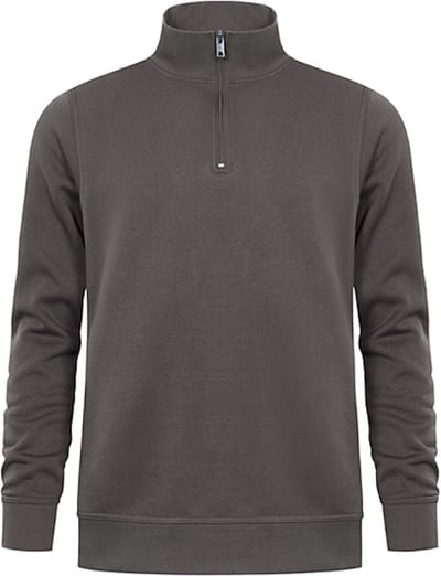 Unisex Troyer Trui met driekwartsrits Charcoal - XS