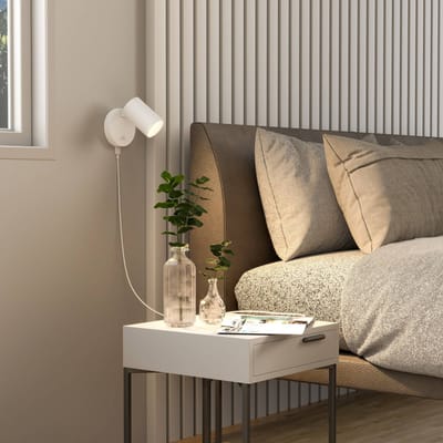 Deko-Light CAN TILT wandspot, wit, Ø 10 cm, metaal, schakelaar, USB