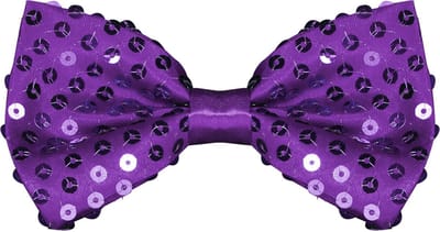 Pailletten Strik Paars - Wilbers & Wilbers - Glitter Vlinderdas - Verkleedaccessoire - Carnaval, Gala & Feest