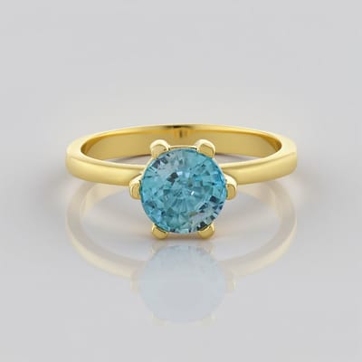 Cavill - Zilveren damesring 18K goud verguld met 1,997 ct ronde Ratanakiri briljant zirkoon - Elegant, duurzaam en stijlvol