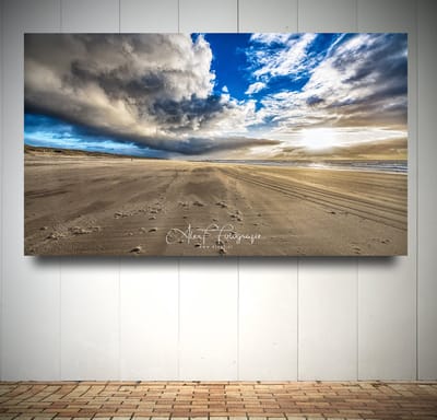 Foto op Canvas - Strand AlexF028 – Formaat 120 x 70cm - Wanddecoratie - Muurdecoratie woonkamer - Slaapkamer decoratie - Kamer accessoires - Schilderijen op canvas