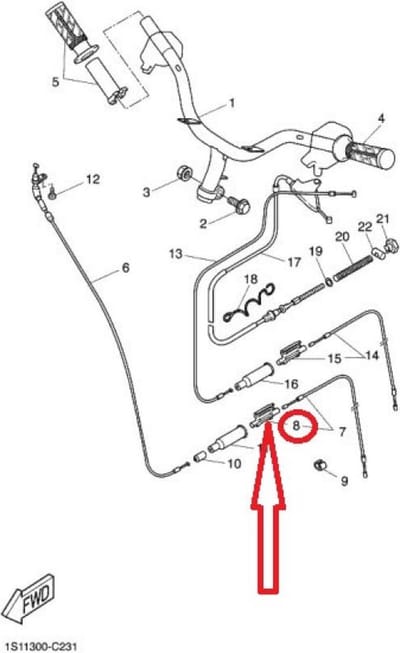 Connecteur Câble de gaz pour scooter Yamaha 50 Bw's 3VL-F6261-20 Neuf