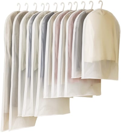 Cosensi- Kledinghoezen Set van 12 - Doorzichtig - 60 x 80/100/120/140 cm - Stofdicht - Waterdicht - Ruimtebesparend - Kledingzakken