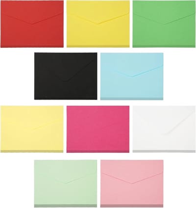 100 Mini Envelopes 10.5x8cm - Kleurrijke Kleine Kuverts voor Cadeaukaarten, Wenskaarten en Liefdesbrieven, Perfect voor Verjaardagen en Bruiloften