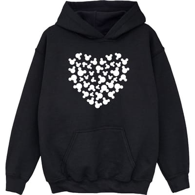 Disney Meisjes Mickey Mouse Hart Silhouet Hoodie (Zwart)
