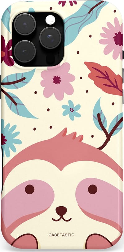 Casetastic Hoesje Geschikt voor Apple iPhone 16 Pro Max Magsafe - Stijlvolle Beschermende Duo-layer Case - Luiaard knuffels