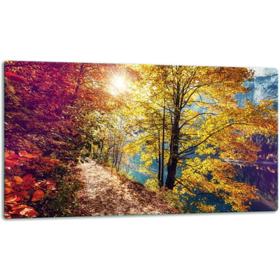 TMK ArtDeko Serie - Glazen Snijplank - 52cm - 30cm - Kleurrijk Landschap Motief