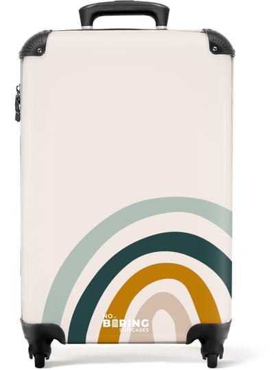 NoBoringSuitcases.com - Kinderkoffer regenboog - 55x40x20 cm en 55x35x25 cm - kindervalies - Handbagage reistrolley - Trolley op wieltjes koffertas - Reiskoffer met wielen - Rolkoffer - Kindertrolley geschikt voor jongen en meisjes - Koffer kinderen