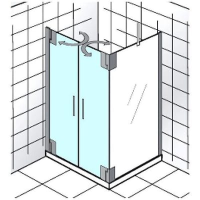 HSK K2P swing door for side wall 75 x 200 cm stop left