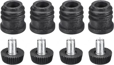 Meubelpoten Inzetstukken - Stoelpootstekkers Nivelleerders - Meubels Uitlijnen - In Hoogte Verstelbaar - 16 mm Buisdiameter - Zwart