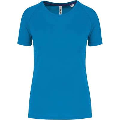 PROACT® Gerecycled damessport-T-shirt met ronde hals PA4013 - Aqua Blue - XS