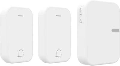 Draadloze Deurbel - Zelfaandrijvende Bel - Huisbeveiliging - Geen Batterijen Nodig - 150 Meter Bereik - Wit