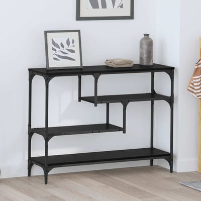 vidaXL - Wandtafel - Zwart - Eiken - 100 - x - 30 - x - 75 - cm - Bewerkt - hout