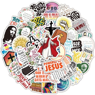 50 stuks Jezus Christelijke Religie Stickers Laptop Telefoonhoes Auto Scrapbook Koelkast Bagage Muur Graffiti Decal Cadeau gray