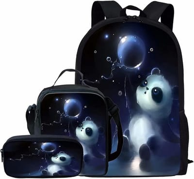 Schooltas Set - Kinderrugzak Etui - Dagelijks Gebruik - Drie Delig Pakket - A4 Formaat - Zwart