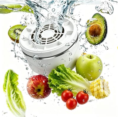 Bestrijdingsmiddelenwasmachine - Groente- en fruitwasmachine - 15W krachtige vortex - 4 instelbare snelheden - Groente- en fruitreiniger - 10,4 x 6,0 cm - Wit