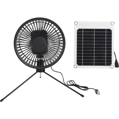 Ventilateur de camping solaire avec trépied IP67 Ventilateur de camping portable réglable et étanche avec panneau solaire 10 W
