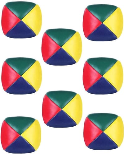 Allecto Plus - Jongleerballen Set van 8 stuks voor Circus Jongleren - Jongleerbal met PU Lederen Zitzak - Geschikt voor Beginners, Volwassenen, Kinderen en Kleuters - Diameter 5 x 5 cm
