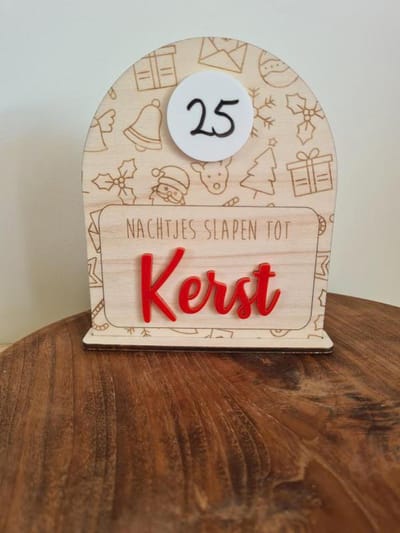 Aftelkalender kerst - Nachtjes slapen tot Kerstmis - Aftellen naar kerst met uitwisbare stift
